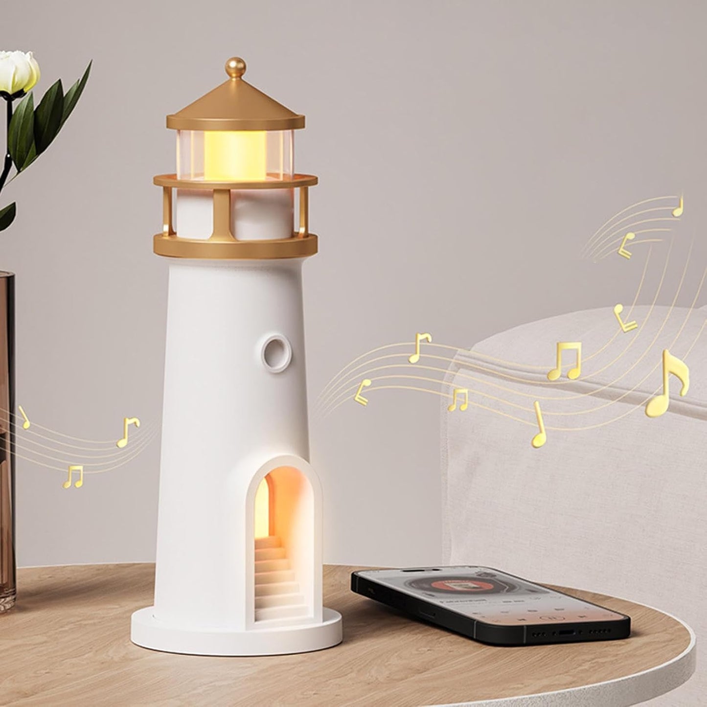 Veilleuse Phares | Lampe De Table À Projection De Lune | Lampe Phare Sans Fil Unique | Lumière D'Ambiance Rechargeable Pour Chambre D'Enfant, Décoration De Chambre À Coucher
