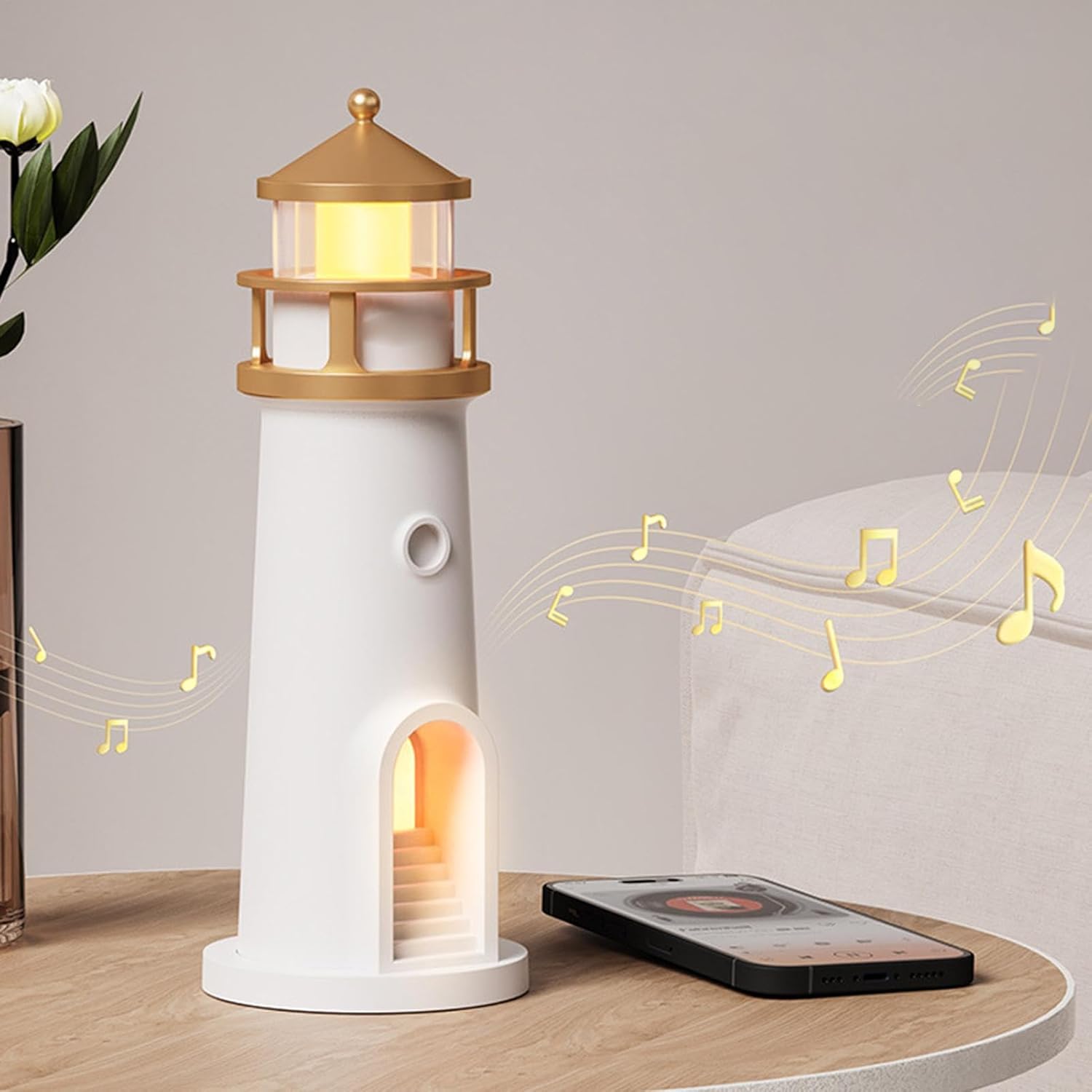 Veilleuse Phares | Lampe De Table À Projection De Lune | Lampe Phare Sans Fil Unique | Lumière D'Ambiance Rechargeable Pour Chambre D'Enfant, Décoration De Chambre À Coucher